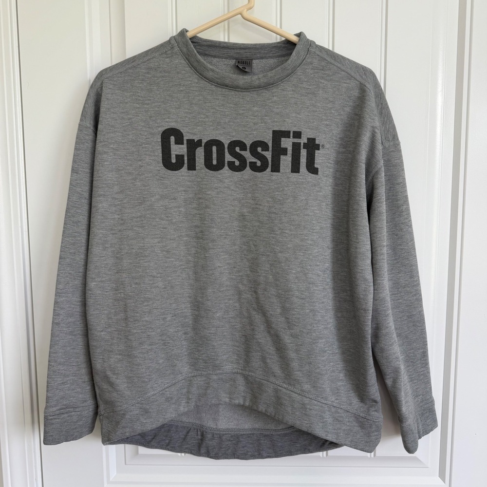 Nobull CrossFit Crewneck Sweatshirt Grey Fleece Pullover Women's Size Small - Picture 2 of 4